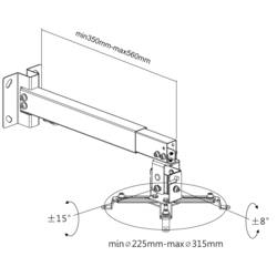 Reflecta Tapa stropní držák projektoru vzd. země-strop (max.): 65 cm Vzdálenost od stěny (max.): 56 cm bílá