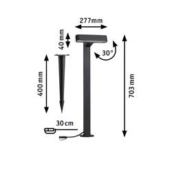 Paulmann Poller ITO horizontal 94546 Osvětlovací systém Plug&Shine LED zahradní reflektor LED 6 W teplá bílá antracitová