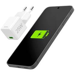Hama USB nabíječka, USB Power Delivery (USB-PD) , 1x USB-C®, 25.00 W, Dodávka energie, bílá