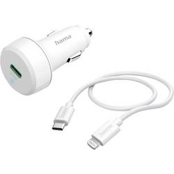 Hama Dobíjecí stanice pro automobily, Rychlonabíječka, USB-C® zástrčka, 20.00 W, Dodávka energie, bílá