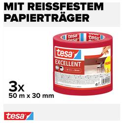 tesa EXCELLENT 56548-00000-00 krepová lepicí páska červená (d x š) 50 m x 30 mm 3 ks