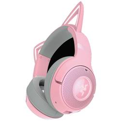 RAZER Kraken Kitty BT V2 sluchátka uzavřená (Over Ear) Bluetooth® stereo Quarz, růžová Redukce šumu mikrofonu regulace hlasitosti Gaming