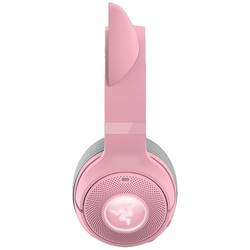 RAZER Kraken Kitty BT V2 sluchátka uzavřená (Over Ear) Bluetooth® stereo Quarz, růžová Redukce šumu mikrofonu regulace hlasitosti Gaming