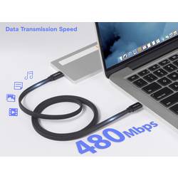 Renkforce USB kabel USB 2.0 USB-C ® zástrčka, USB-C ® zástrčka 1.00 m černá S magnetickým vinutím RF-6871988