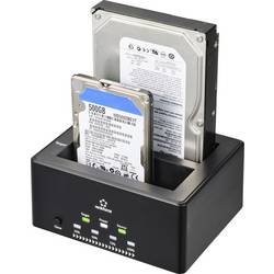 Renkforce RF-5576398 USB 3.2 (Gen 1x1) SATA 2 porty dokovací stanice pro pevný disk 2.5 palec, 3.5 palec s funkcí klonování, s funkcí mazání
