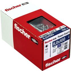 Fischer 670457 Power-Fast II šrouby do dřevotřísky 6 mm 100 mm T profil ocel galvanizováno zinkem 100 ks
