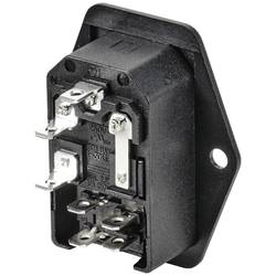 TRU COMPONENTS TC-10088400 IEC zástrčka C13/C14 C14 zástrčka, vestavná rovná Počet kontaktů: 3 10 A černá 1 ks