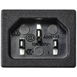 TRU COMPONENTS TC-10088384 IEC zástrčka C13/C14 C14 zástrčka, vestavná rovná Počet kontaktů: 3 10 A černá 1 ks