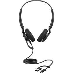 Jabra Engage 40 Headset otevřená (On Ear) kabelová stereo černá Redukce šumu mikrofonu, Potlačení hluku headset, regulace hlasitosti, Vypnutí zvuku mikrofonu