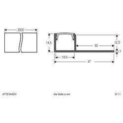 EVN APTB1AM200 EVN Lichttechnik Profile hliník (d x š) 2000 mm x 47.00 mm 1 ks