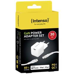 Intenso W30C GaN + C315L USB nabíječka, GaN, USB Power Delivery (USB-PD) , 1x USB-C®, 1x Apple Lightning;, 30 W, bílá
