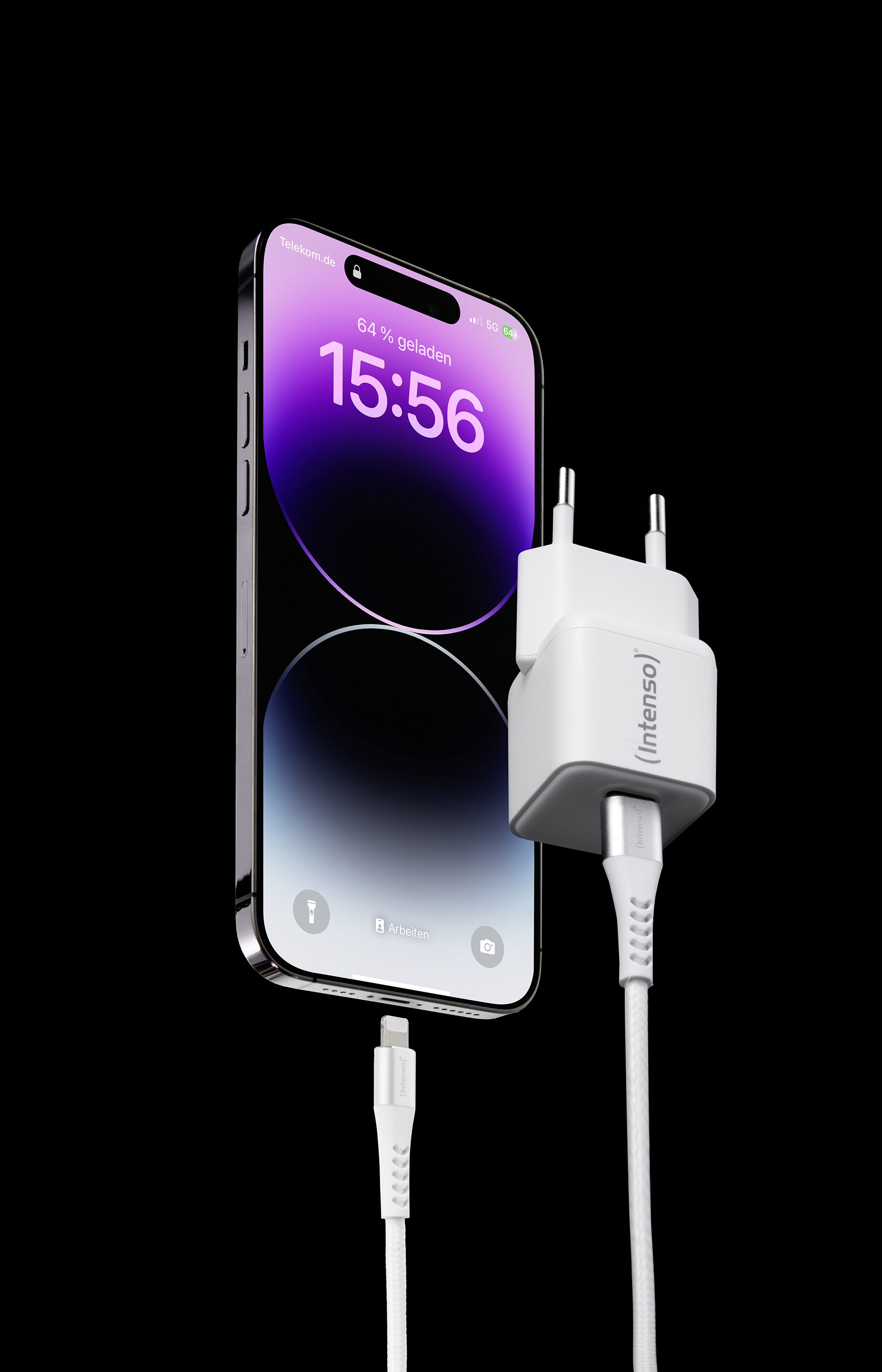 Intenso W30C GaN + C315L USB nabíječka, GaN, USB Power Delivery (USB-PD) , 1x USB-C®, 1x Apple Lightning;, 30 W, bílá