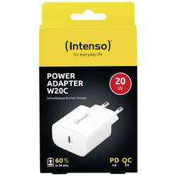 Intenso W20C USB nabíječka, USB Power Delivery (USB-PD) , 1x USB-C®, 20 W, bílá