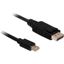 Delock Mini-DisplayPort / DisplayPort kabelový adaptér Mini DisplayPort konektory, Konektor DisplayPort 5.00 m černá 83479 pozlacené kontakty Kabel DisplayPort
