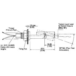 TE Connectivity Sensor LDS803-51 CLDS 803-51 hladinový spínač, 1 spínací kontakt, 1 rozpínací kontakt, 1 A, IP65