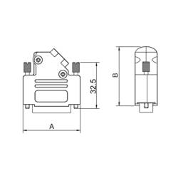 encitech D45ZK50-K 6561-0106-15 D-SUB pouzdro Pólů: 50 celokov 45 ° stříbrná 1 ks