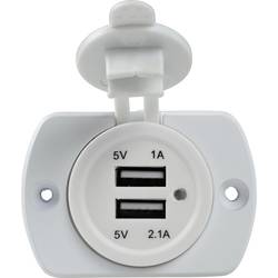 AS Schwabe Vestavná zásuvka USB Caravan, 2 zásuvky, bílá Proudová zatížitelnost (max.)=2.1 A 5 V