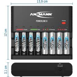 Ansmann Powerline 8 nabíječka akumulátorů NiCd, NiMH AAA, AA