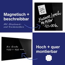 magnetoplan magnetická skleněná tabule (š x v) 100 mm x 600 mm černá 13400012