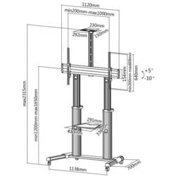 My Wall HP 102 L TV kolečkový vozík 152,4 cm (60) - 254,0 cm (100) nastavitelná výška, naklápěcí, podlahový stojan