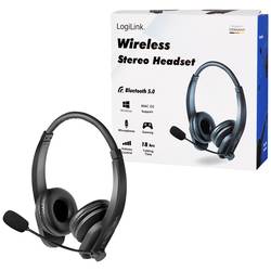 LogiLink BT0060 Headset otevřená (On Ear) Bluetooth® stereo černá regulace hlasitosti Počítače