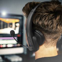 LogiLink BT0060 Headset otevřená (On Ear) Bluetooth® stereo černá regulace hlasitosti Počítače
