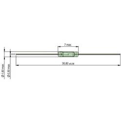 StandexMeder Electronics KSK-1A80-2030 2118002030, jazýčkový kontakt, 1 spínací kontakt, 170 V/DC, 170 V/AC, 0.5 A, 10 W, Délka baňky:7 mm