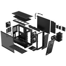 Fractal Design Meshify 2 tower PC skříň černá 3 předinstalované ventilátory