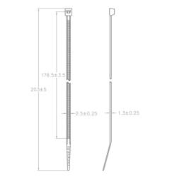 TRU COMPONENTS TC-12533348 stahovací pásky 203 mm 2.5 mm modrá Kov detekovatelný 100 ks