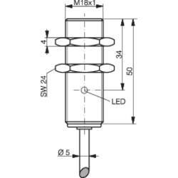 Contrinex spínač přiblížení Induktivní DW-AD-503-M18 330-020-262 M18 zdánlivě zarovnaný PNP (Ø x d) 18 mm x 50 mm