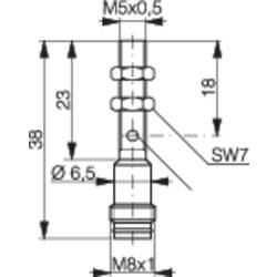 Contrinex spínač přiblížení Induktivní DW-AS-603-M5 320 920 236 M5 zarovnaná PNP (Ø x d) 5 mm x 38 mm