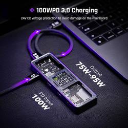Dockcase USB-C® dokovací stanice DPR71S-EB Vhodné pro značky (dokovací stanice pro notebook): univerzální Integrovaný displej, vč. funkce nabíjení, napájení