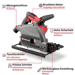Einhell Professional TP-PS 18/165 Li BL - Solo akumulátorová ponorná pila , max. řez 56 mm, 4331400