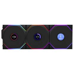Lian Li Lian Li UNI FAN TL Wireless LCD Lüfter, ARGB, PWM, 3er-Pack inkl. Controller PC větrák s krytem černá (š x v x h) 120 x 28 x 124 mm