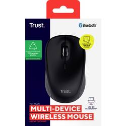 Trust YVI+ MULTI-DEVICE WIRELESS MOUSE BLACK optická myš, přenos bezdrátový, Bluetooth®, USB, 3 tlačítko, 1600 dpi, černá