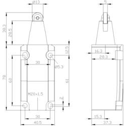 Siemens 3SE51120CD02 3SE5112-0CD02 polohový spínač 6 A válec z nerezové oceli, kladka IP66, IP67 1 ks