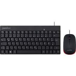 Perixx PERIDUO-212 USB sada klávesnice a myše německá, QWERTZ černá, červená