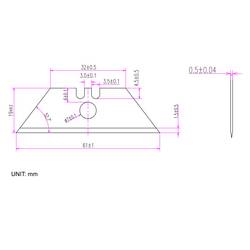 TOOLCRAFT TO-10312167 50 KS TRAPEZKLINGE 61 MM S OTVOREM SK5 50 ks