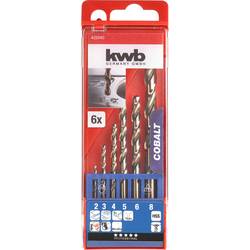 kwb 428040 HSS-Co sada spirálových vrtáku do kovu 6dílná 2 mm, 3 mm, 4 mm, 5 mm, 6 mm, 8 mm M35 DIN 338 válcová stopka 1 ks