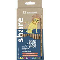 share pastelka trojhranná 4-0022-12 černá, červená, modrá, zelená, žlutá, oranžová, hnědá, fialová, světle modrá, tmavě šedá , béžová 1 ks