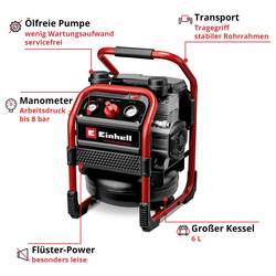 Einhell Professional SILENZZO 18/160, 4020385, Akumulátorový kompresor, 8 bar, 2 válce