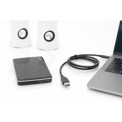 Digitus USB kabel USB 3.2 Gen1 USB-C ® zástrčka, USB-A zástrčka 1.00 m černá dvoužilový stíněný AK-300146-010-S