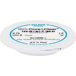 Felder ISO-Core Clear Sn100Ni+ bezolovnatý pájecí cín cívka Sn99,25Cu0,7Ni0,05 0.75 mm