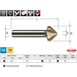 RUKO A102152TRO sada záhlubníků 6dílná 6.3 mm, 8.3 mm, 10.4 mm, 12.4 mm, 16.5 mm, 20.5 mm HSS TiN 1 sada