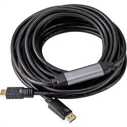 Renkforce DisplayPort / HDMI kabelový adaptér Konektor DisplayPort, Zástrčka HDMI-A 7.50 m černá RF-4581868 Kabel DisplayPort
