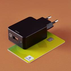 Hama USB nabíječka, 1x USB A , 19.50 W, černá