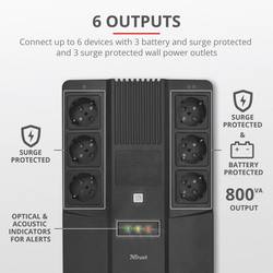 Trust MAXXON POWERSTRIP UPS záložní zdroj 800 VA