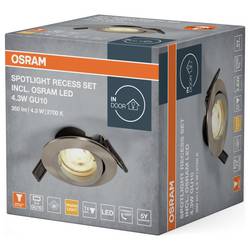 OSRAM HOMELIGHTING 4099854444548 Spotlight Recess Set Incl. Osram LED 4.3W GU10 Brushed Nickel LED stropní svítidlo, LED, GU10, 4.30 W, niklová (kartáčovaná)