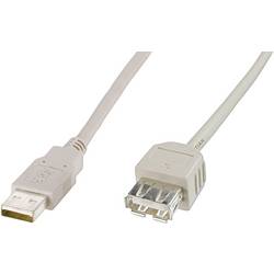 Digitus USB kabel USB 2.0 USB-A zástrčka, USB-A zásuvka 1.80 m béžová AK-300202-018-E