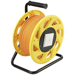 Renkforce RJ45 síťový naviják kabelu CAT 6a (surový kabel CAT 7) S/FTP 50 m oranžová bez halogenů